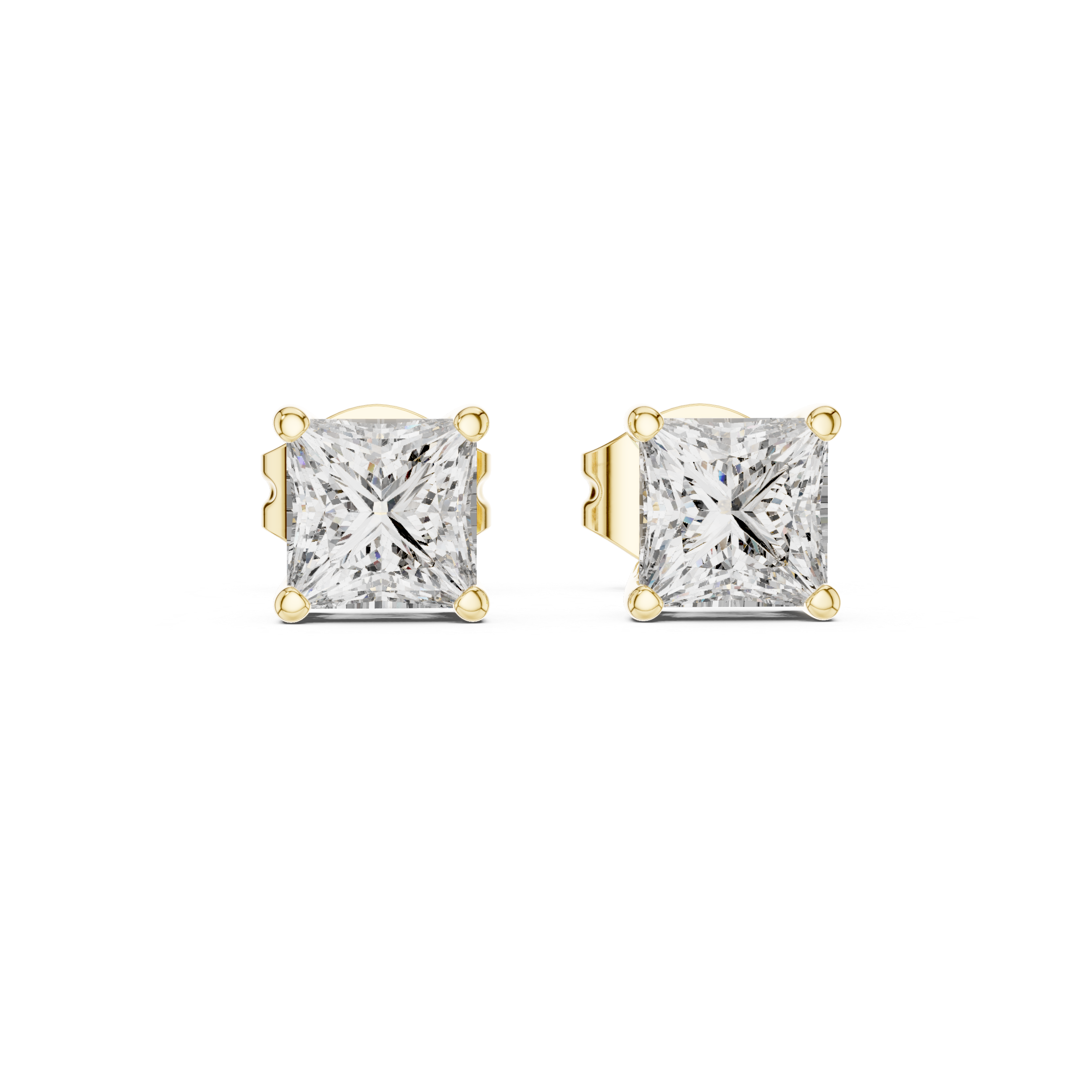 Céline Princess-Cut Diamond Stud Earrings