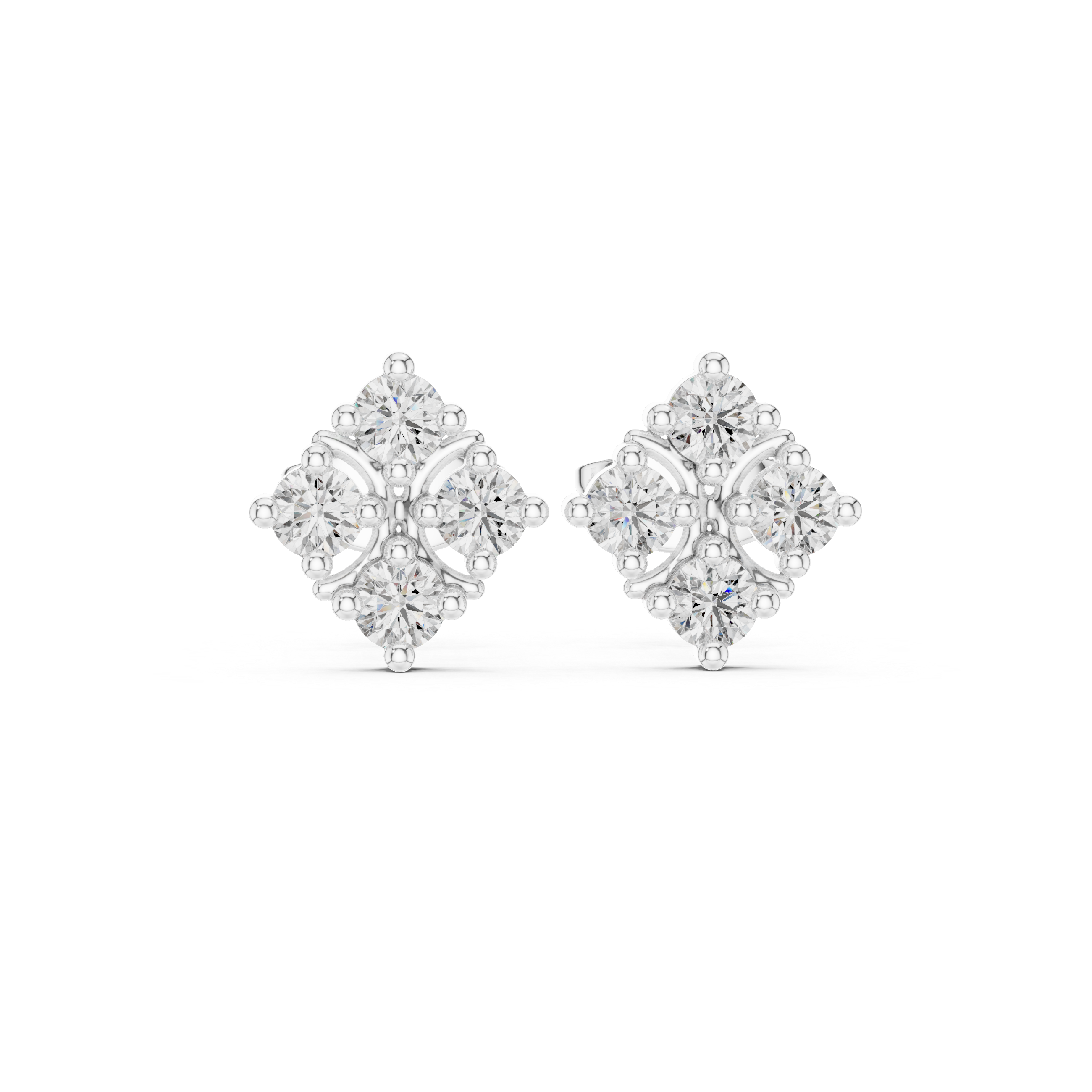 Celestia Quatrefoil Lab Grown Diamond Stud Earrings