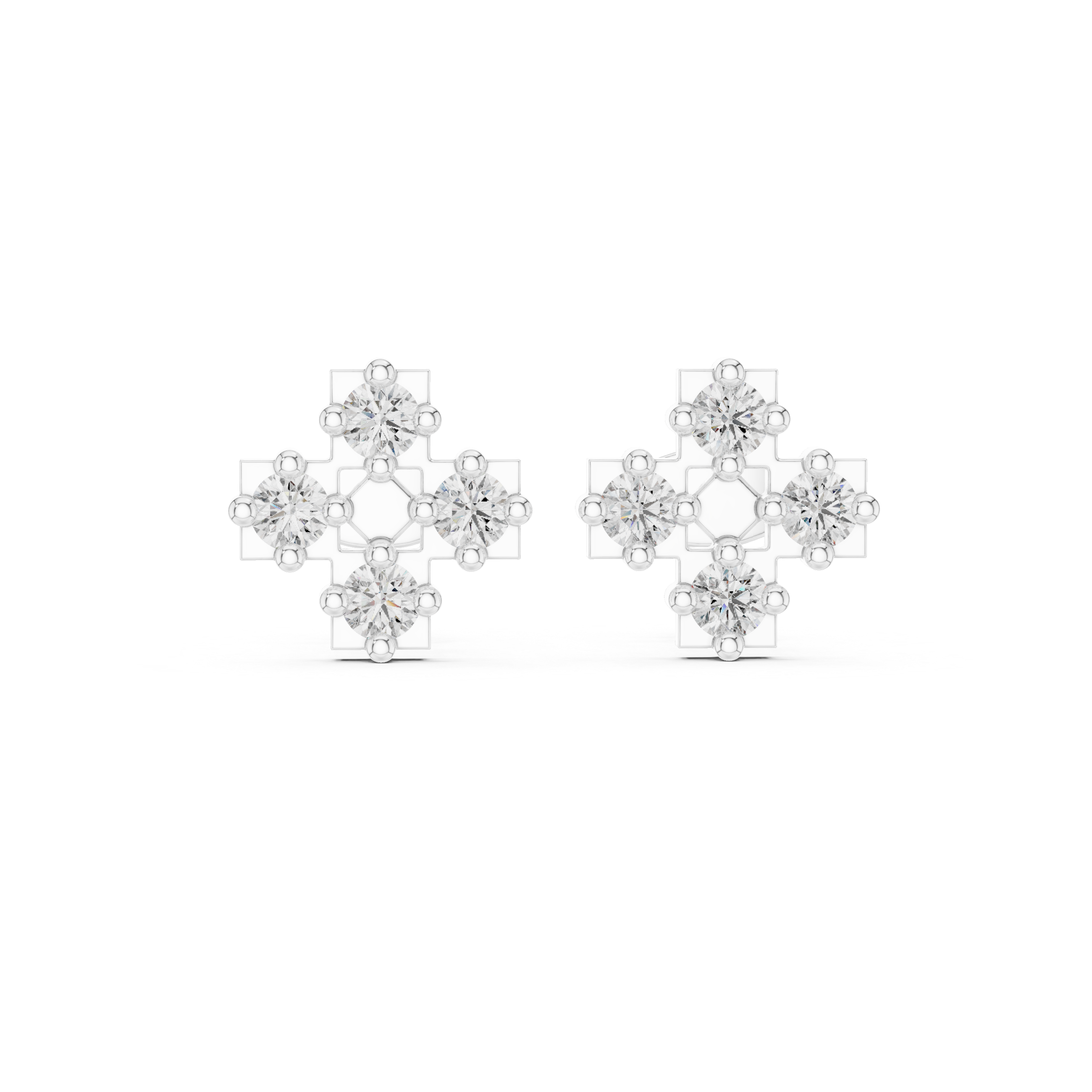 Aurelia Cross Lab Grown Diamond Stud Earrings
