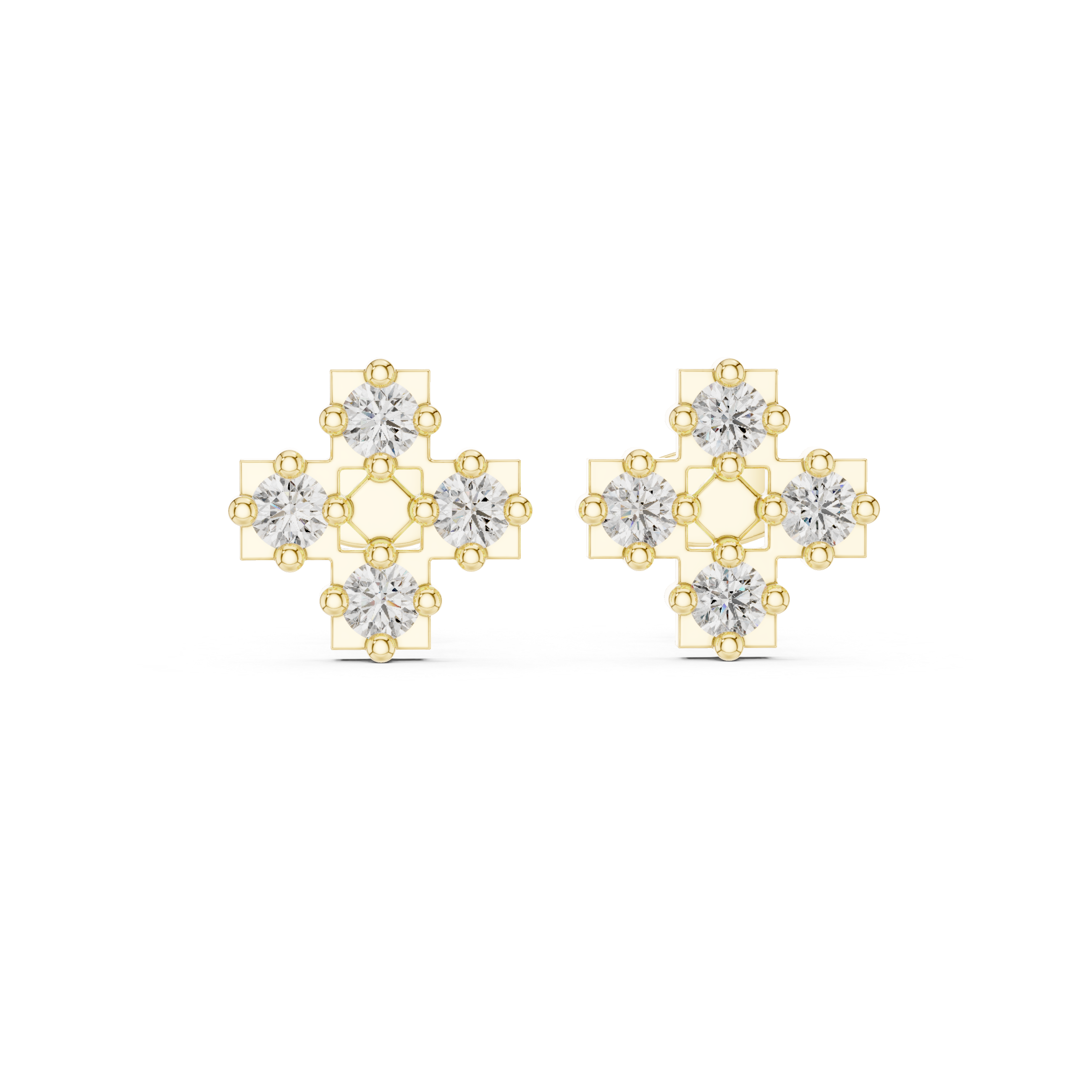 Aurelia Cross Lab Grown Diamond Stud Earrings