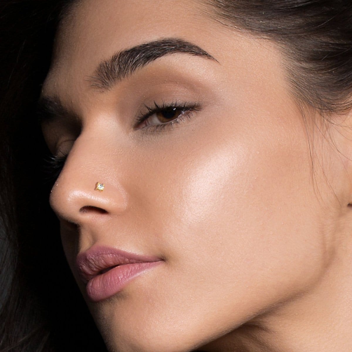 Lab Grown Diamond Nose Pin – Radiant Solitaire Stud in BIS Hallmarked Gold