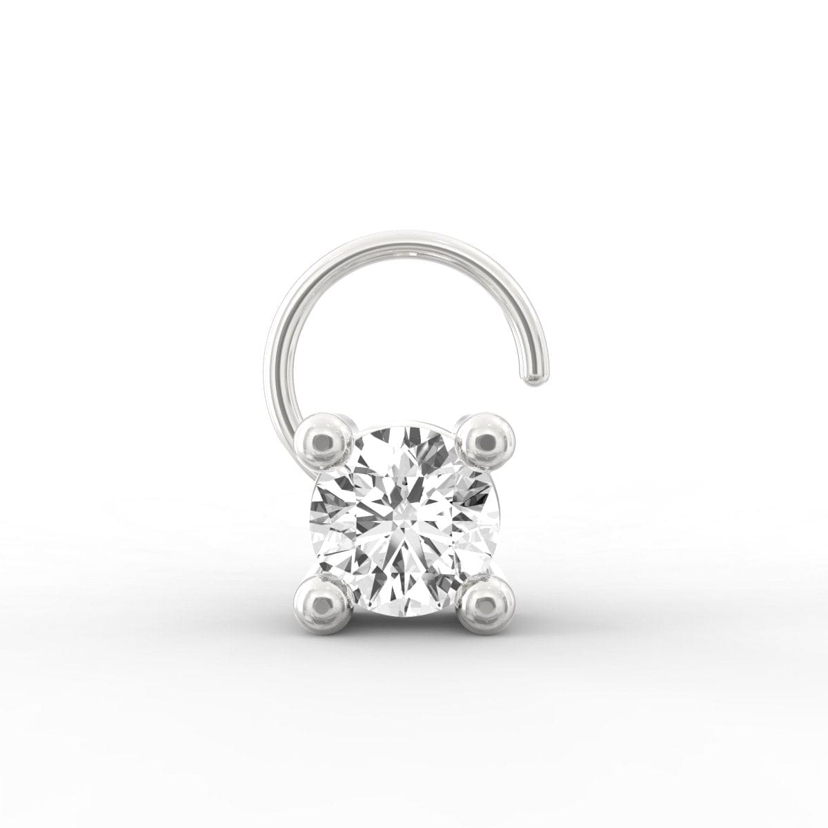 Lab Grown Diamond Nose Pin – Radiant Solitaire Stud in BIS Hallmarked Gold