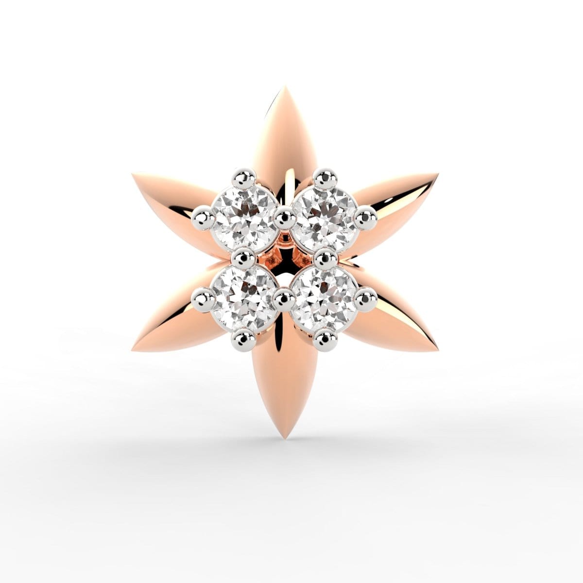 Lab Grown Diamond Nose Pin – Stellar Radiance Star Design in BIS Hallmarked Gold
