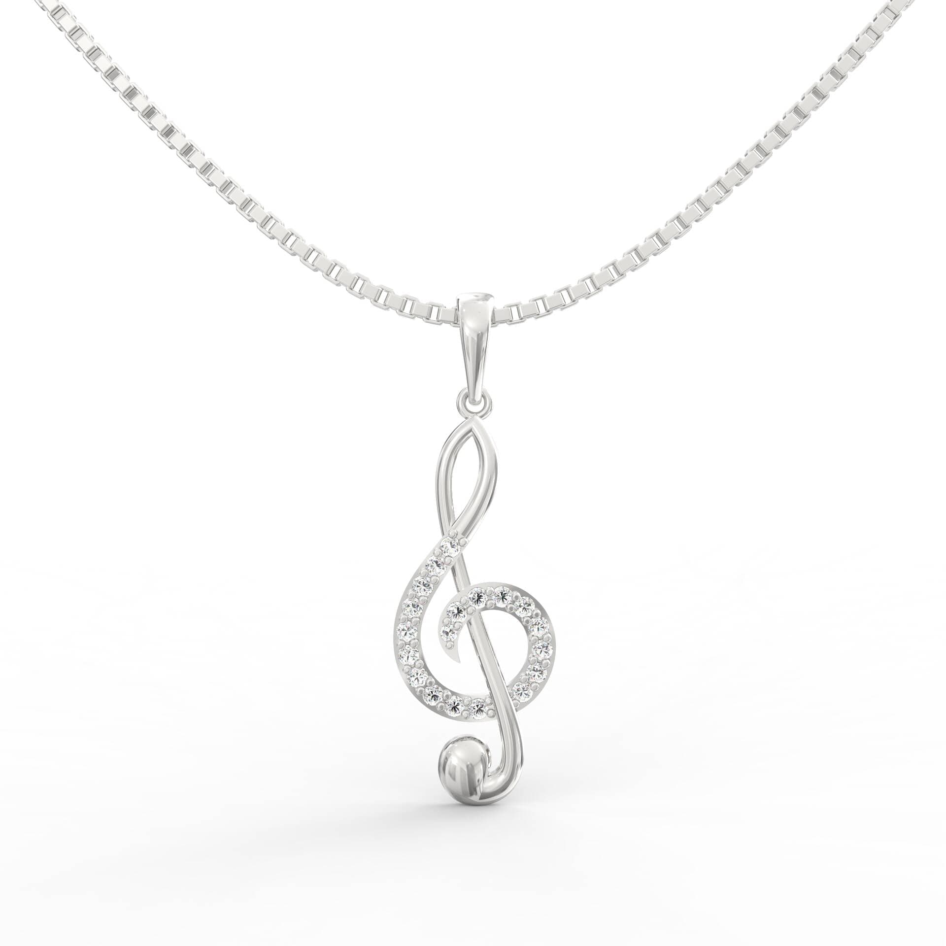 Treble Clef Note Pendant in BIS Hallmarked Gold