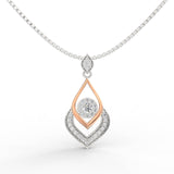 Two-Tone Teardrop Lab-Grown Diamond Pendant in BIS Gold – Dual Finish Design