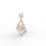 Two-Tone Teardrop Lab-Grown Diamond Pendant in BIS Gold – Dual Finish Design