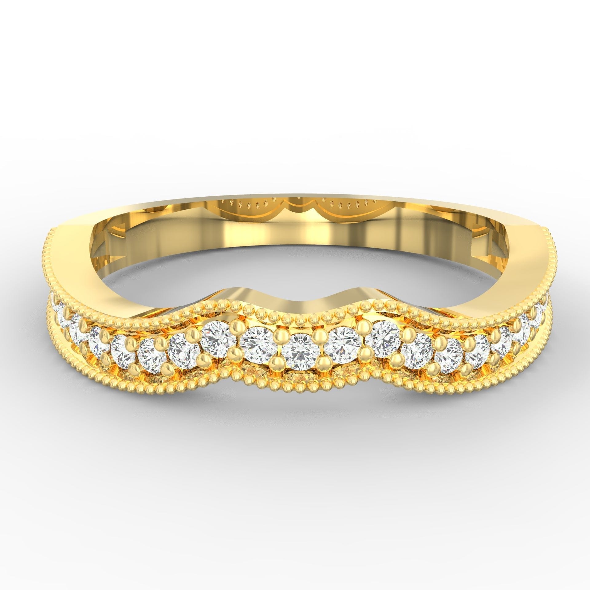 Lab Grown Diamond Ring – Ethereal Swirl Wedding Band Ct