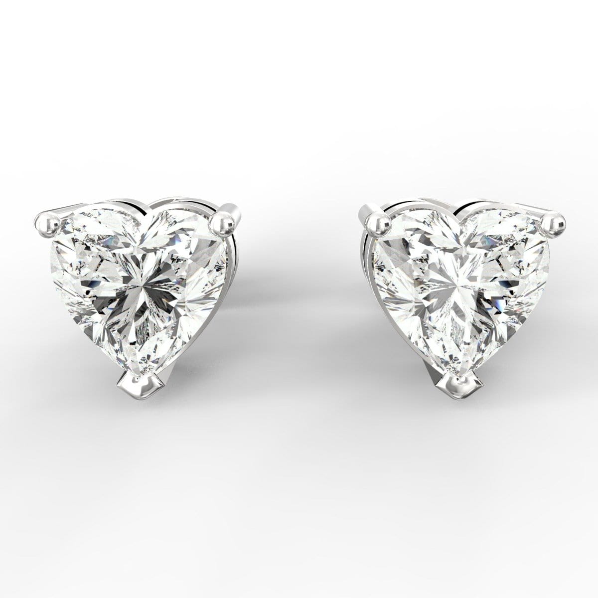 Heart Shaped Solitaire Diamond Stud Earrings – Lab Grown Diamond Jewellery