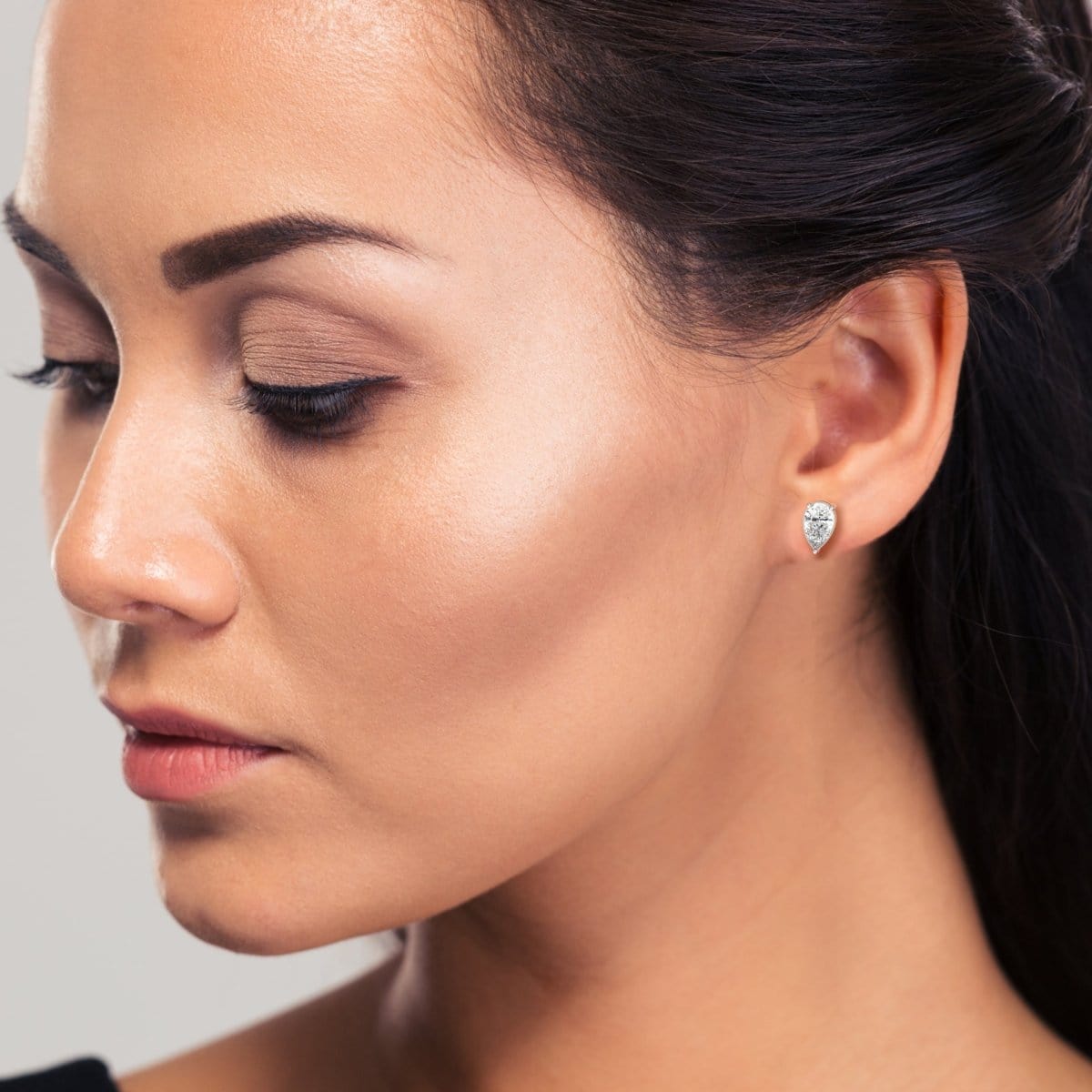 Captivating Elegance Pear Lab Grown Diamond Stud Earrings