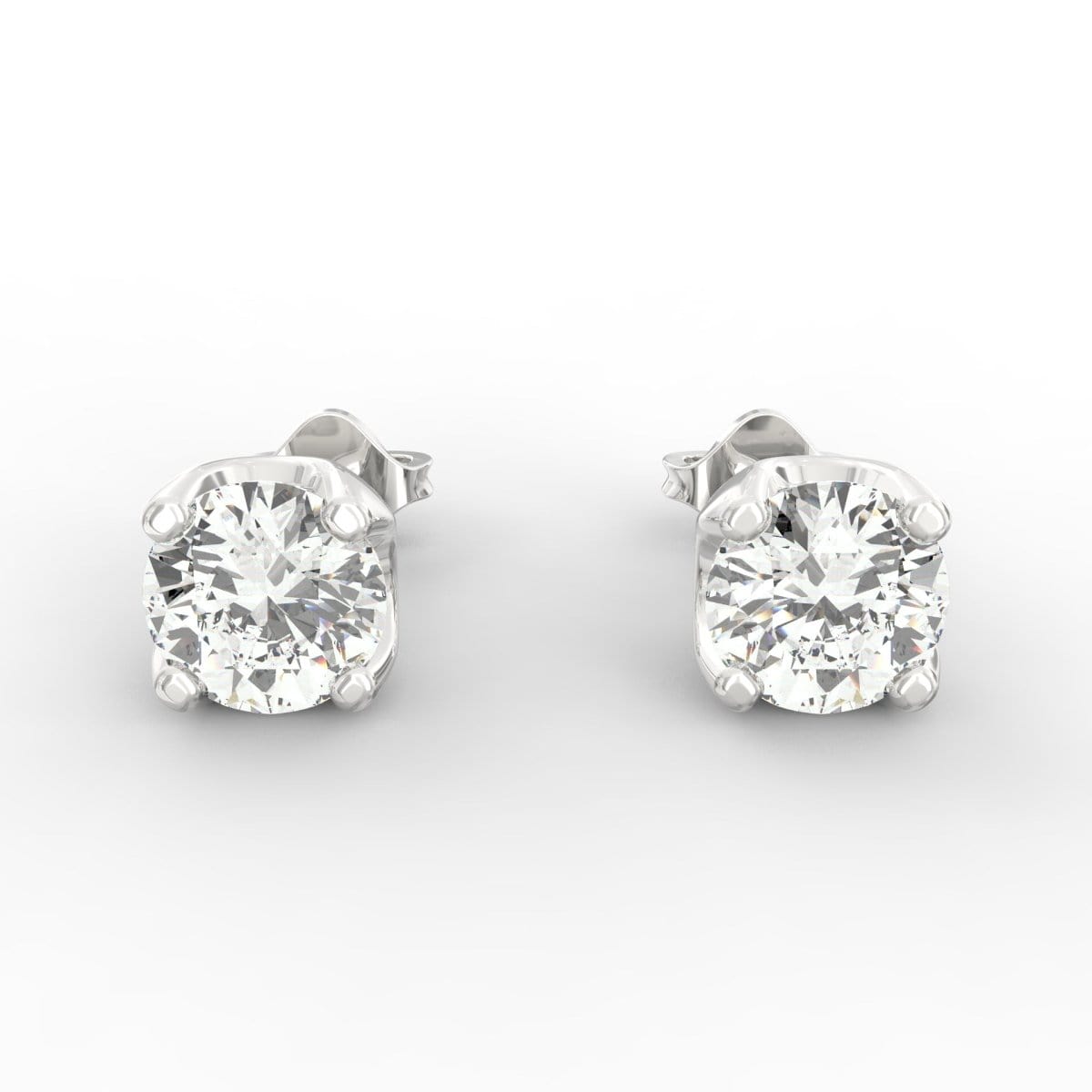 Lab Grown Diamond Solitaire Stud Earrings – U-Shaped Classic Design