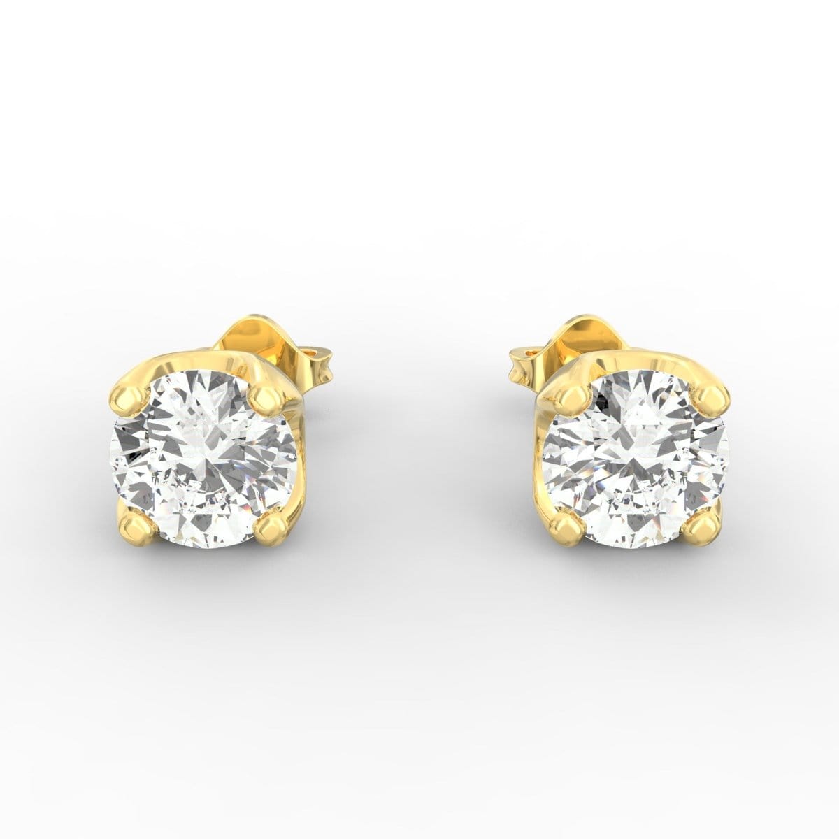 Lab Grown Diamond Solitaire Stud Earrings – U-Shaped Classic Design