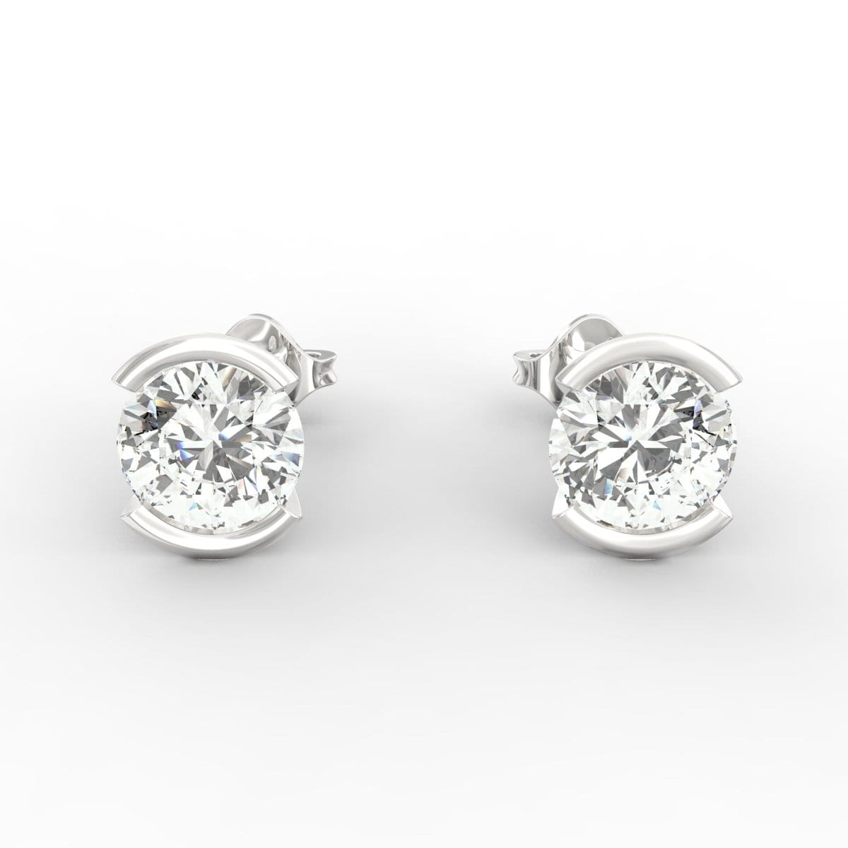 Modern Glamour Lab Grown Diamond Solitaire Stud Earrings