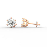 Classic Charm 2.00 Ct Lab Grown Diamond Solitaire Stud Earrings