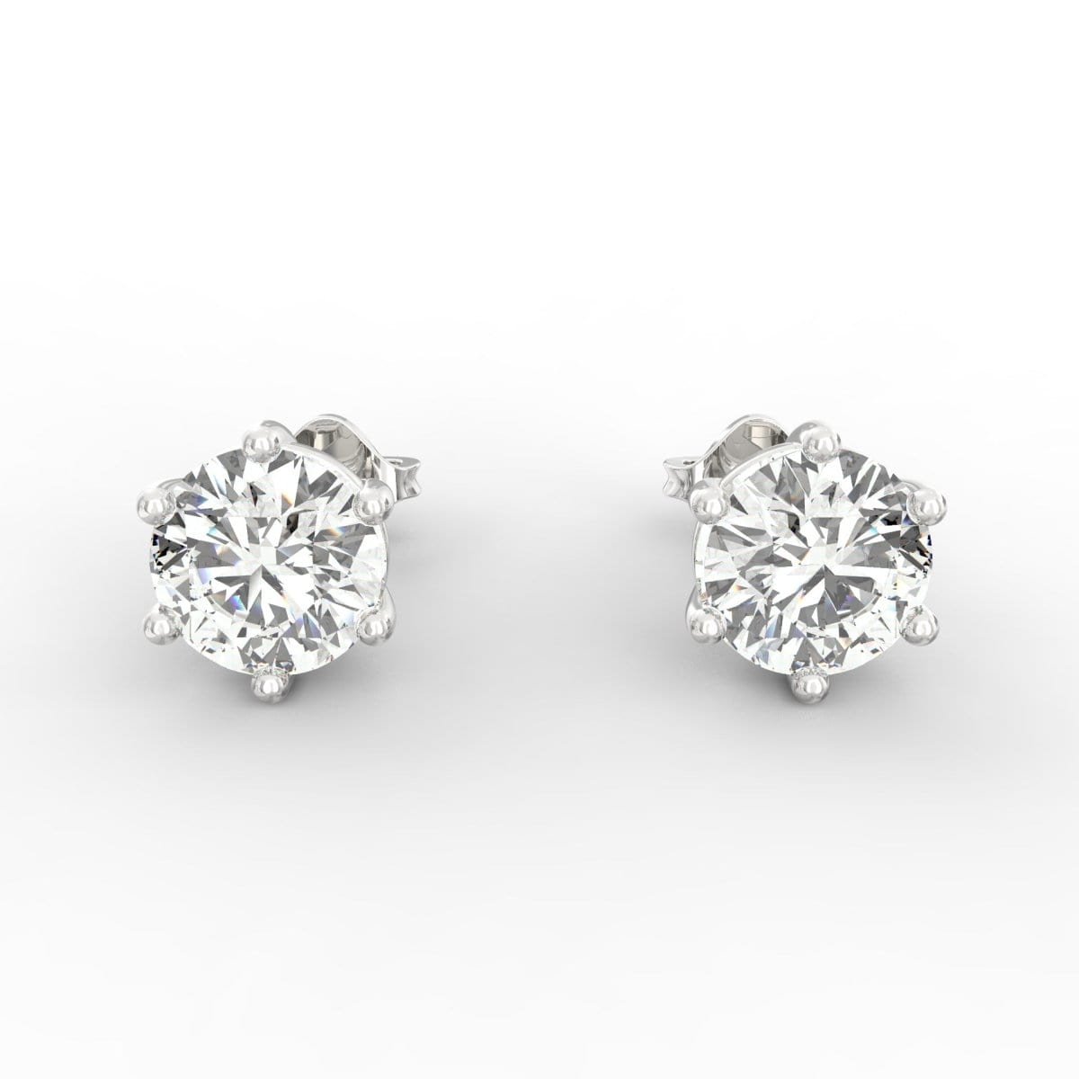 Classic Charm 2.00 Ct Lab Grown Diamond Solitaire Stud Earrings