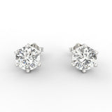 Classic Charm 2.00 Ct Lab Grown Diamond Solitaire Stud Earrings