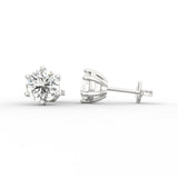 Classic Charm 2.00 Ct Lab Grown Diamond Solitaire Stud Earrings