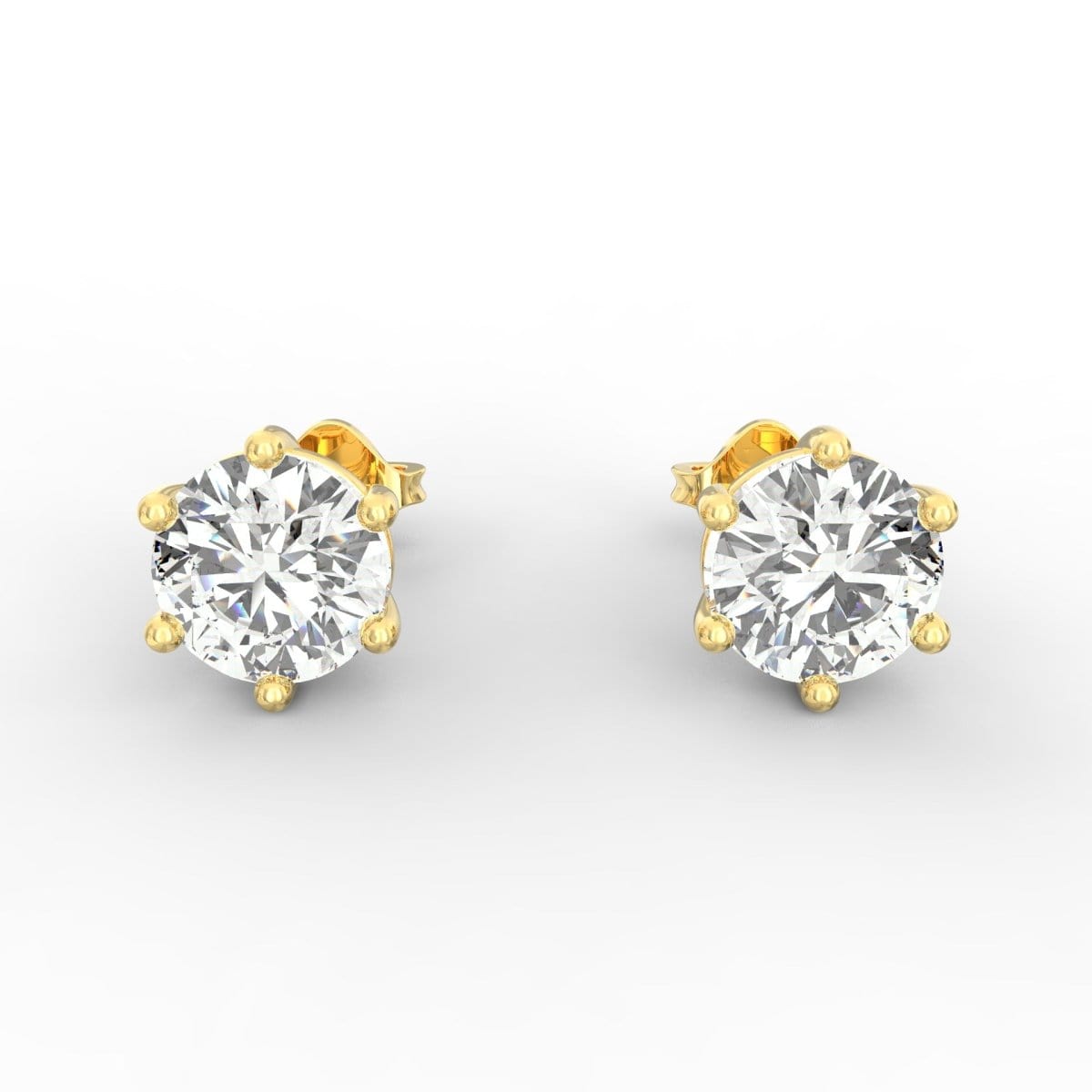 Classic Charm 2.00 Ct Lab Grown Diamond Solitaire Stud Earrings
