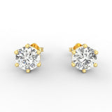Classic Charm 2.00 Ct Lab Grown Diamond Solitaire Stud Earrings