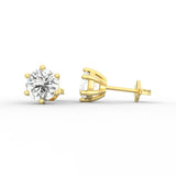 Classic Charm 2.00 Ct Lab Grown Diamond Solitaire Stud Earrings