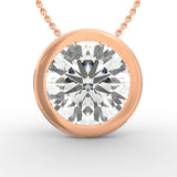 Timeless Grace: Round Brilliant Cut Bezel-Set Diamond Solitaire Pendant