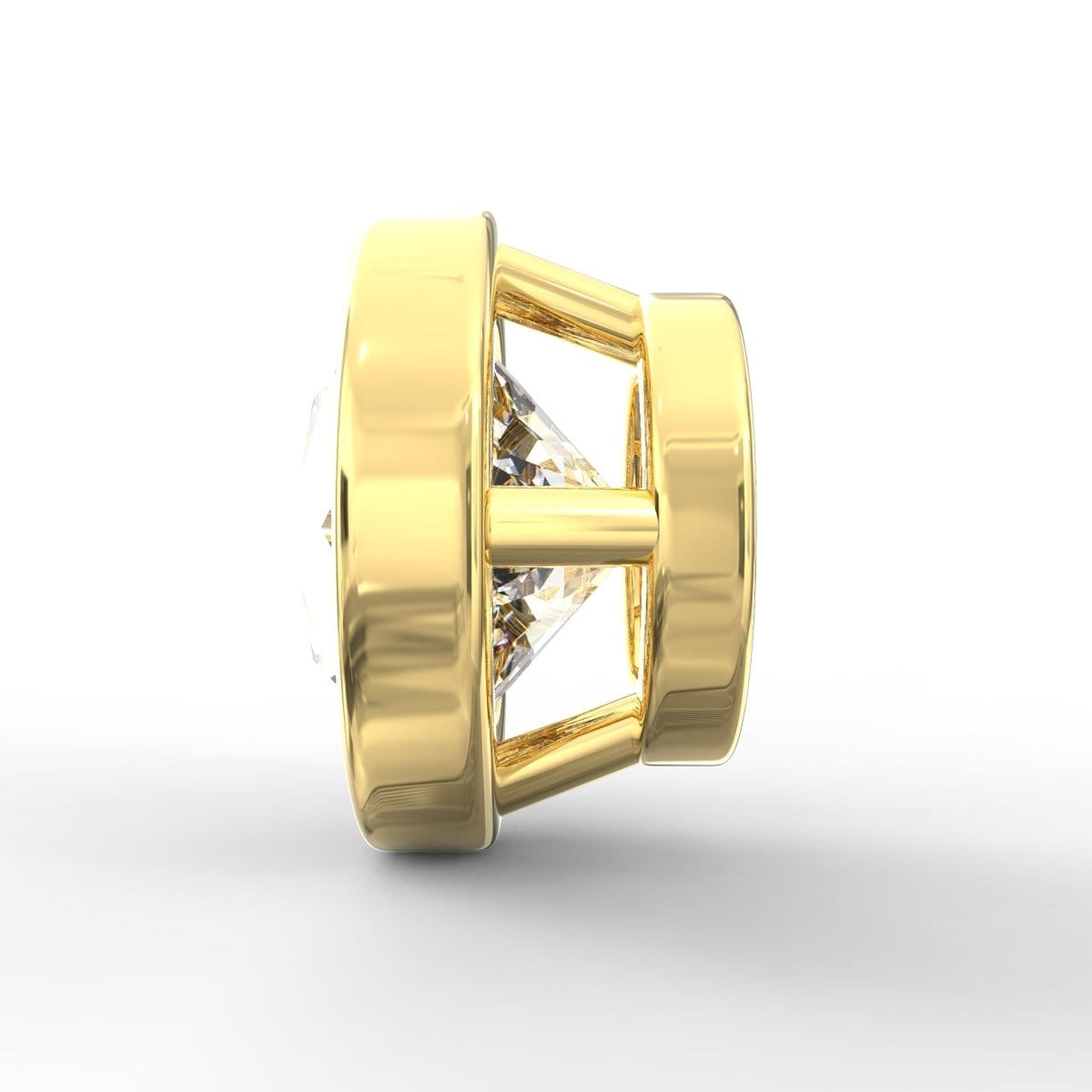 Timeless Grace: Round Brilliant Cut Bezel-Set Diamond Solitaire Pendant