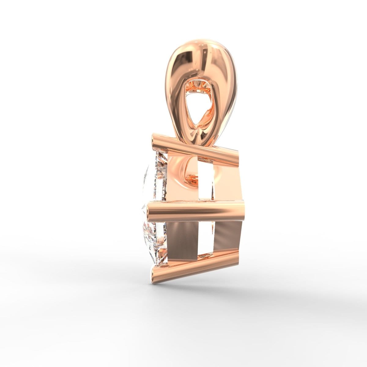 Elegance Defined Princess Cut Diamond Solitaire Pendant