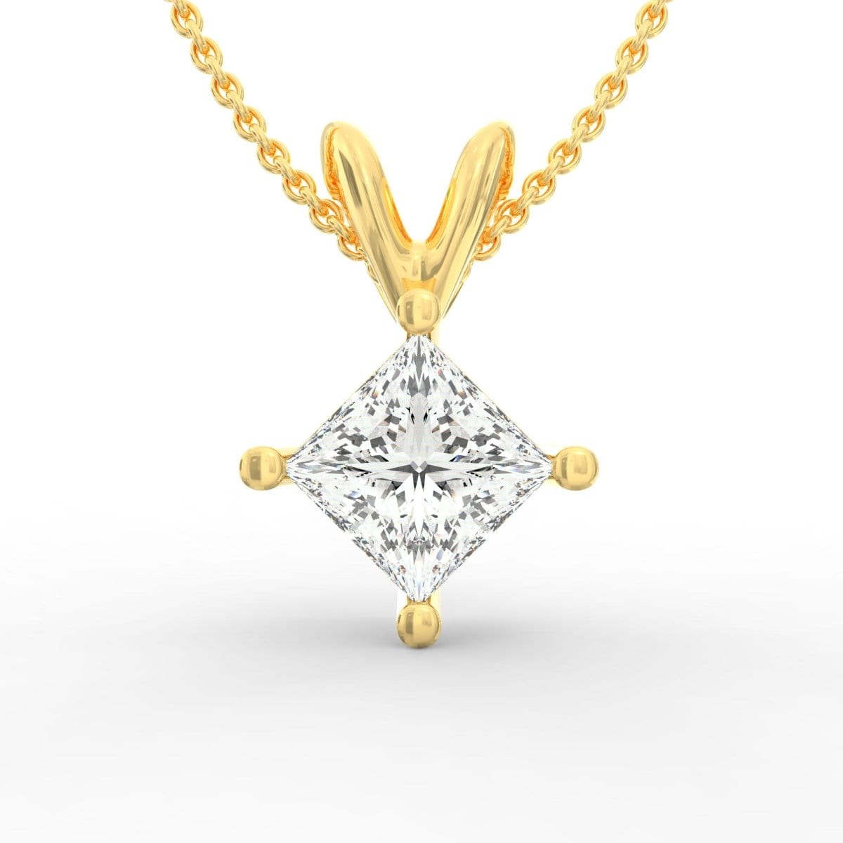 Elegance Defined Princess Cut Diamond Solitaire Pendant
