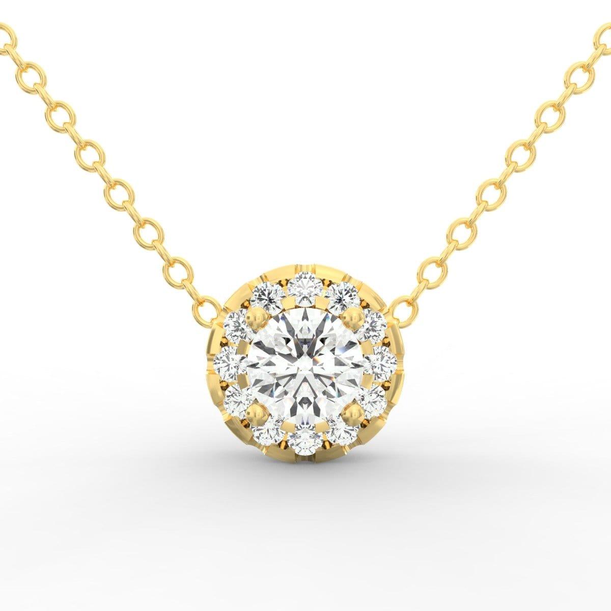 Halo of Brilliance: Round Diamond Solitaire Pendant