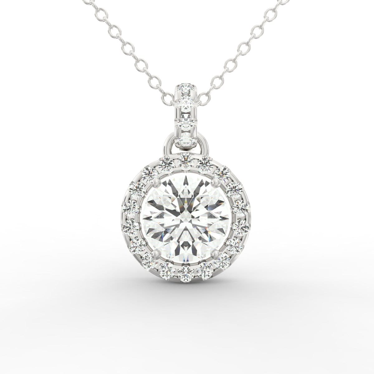 Elegant Brilliance: 1.25 ct Solitaire Pendant with Diamond Accent