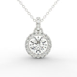 Elegant Brilliance: 1.25 ct Solitaire Pendant with Diamond Accent