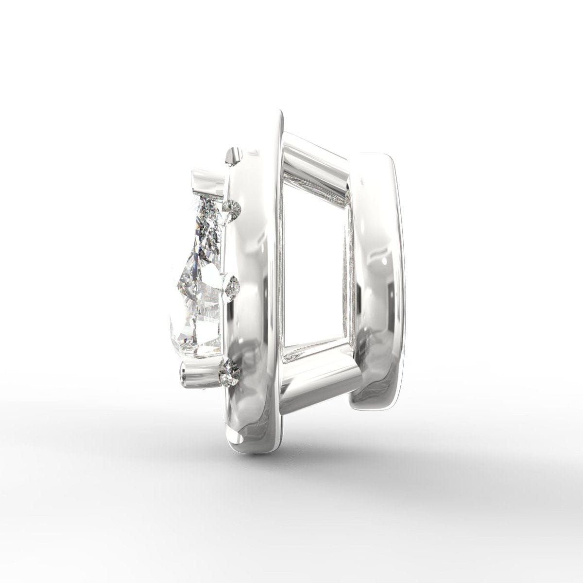 Elegant Splendor: Pear-Shaped Solitaire Diamond Pendant with Halo