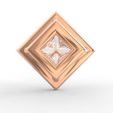 Regal Brilliance: Princess Cut Solitaire Diamond Pendant with Micropave Halo