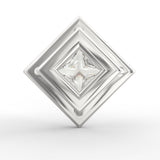 Regal Brilliance: Princess Cut Solitaire Diamond Pendant with Micropave Halo