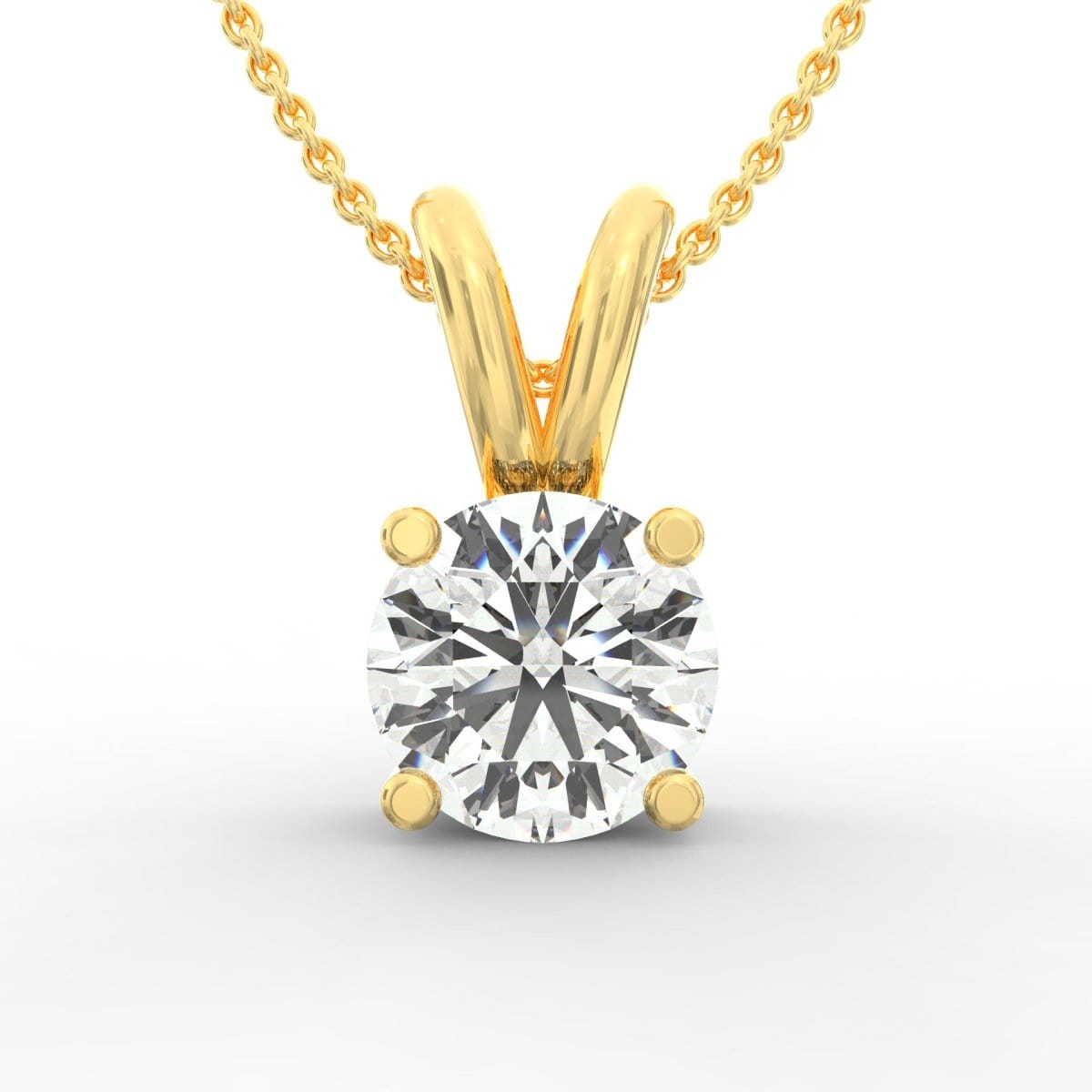Classic Brilliance: Round Brilliant Cut Diamond Solitaire Pendant