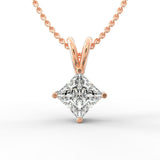 Regal Elegance: Princess Cut Diamond Solitaire Pendant