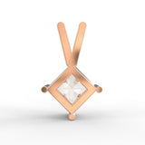 Regal Elegance: Princess Cut Diamond Solitaire Pendant