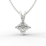 Regal Elegance: Princess Cut Diamond Solitaire Pendant