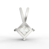 Regal Elegance: Princess Cut Diamond Solitaire Pendant