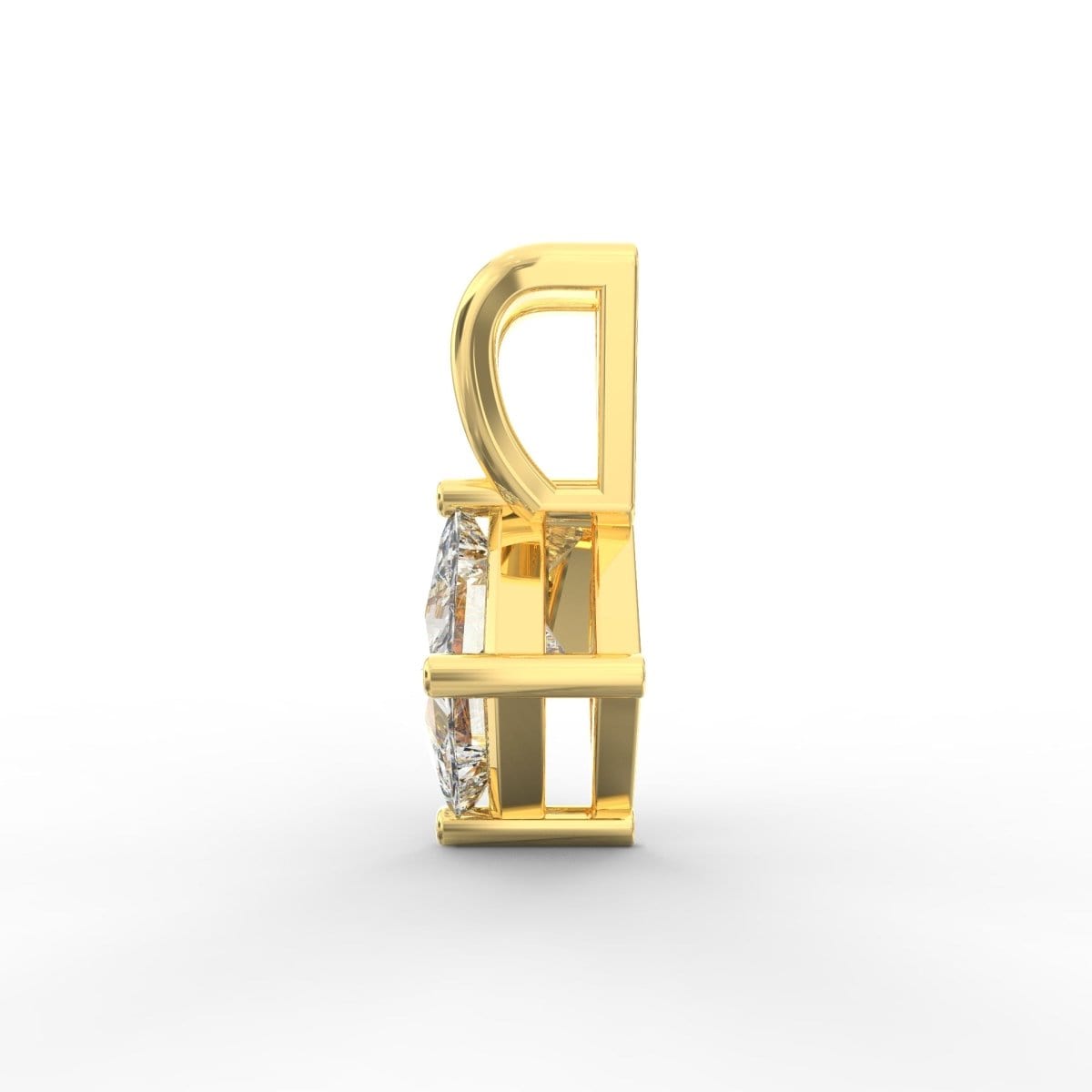 Regal Elegance: Princess Cut Diamond Solitaire Pendant