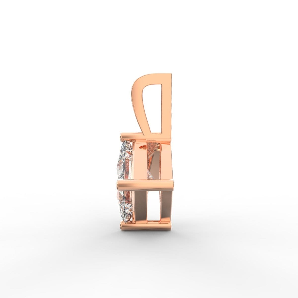 Regal Elegance: Princess Cut Diamond Solitaire Pendant