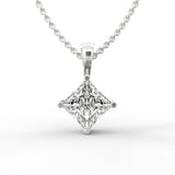 Regal Elegance: Princess Cut Diamond Solitaire Pendant