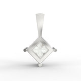Regal Elegance: Princess Cut Diamond Solitaire Pendant