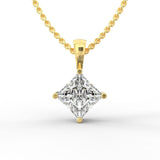 Regal Elegance: Princess Cut Diamond Solitaire Pendant