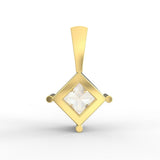 Regal Elegance: Princess Cut Diamond Solitaire Pendant
