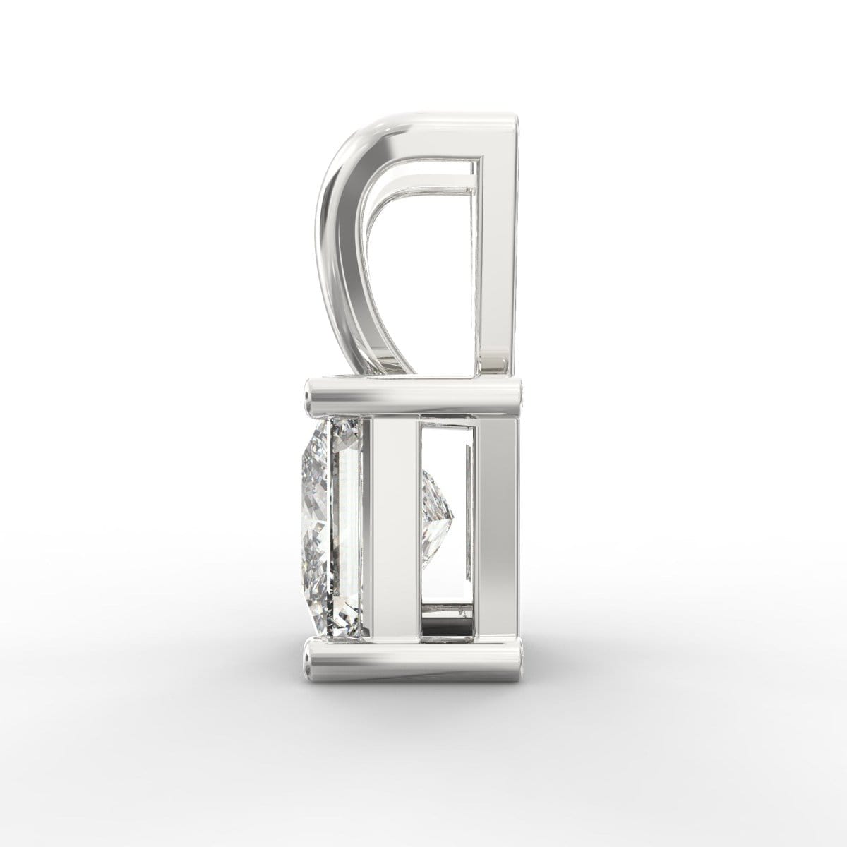 Regal Radiance: Solitaire Princess Cut Diamond Pendant