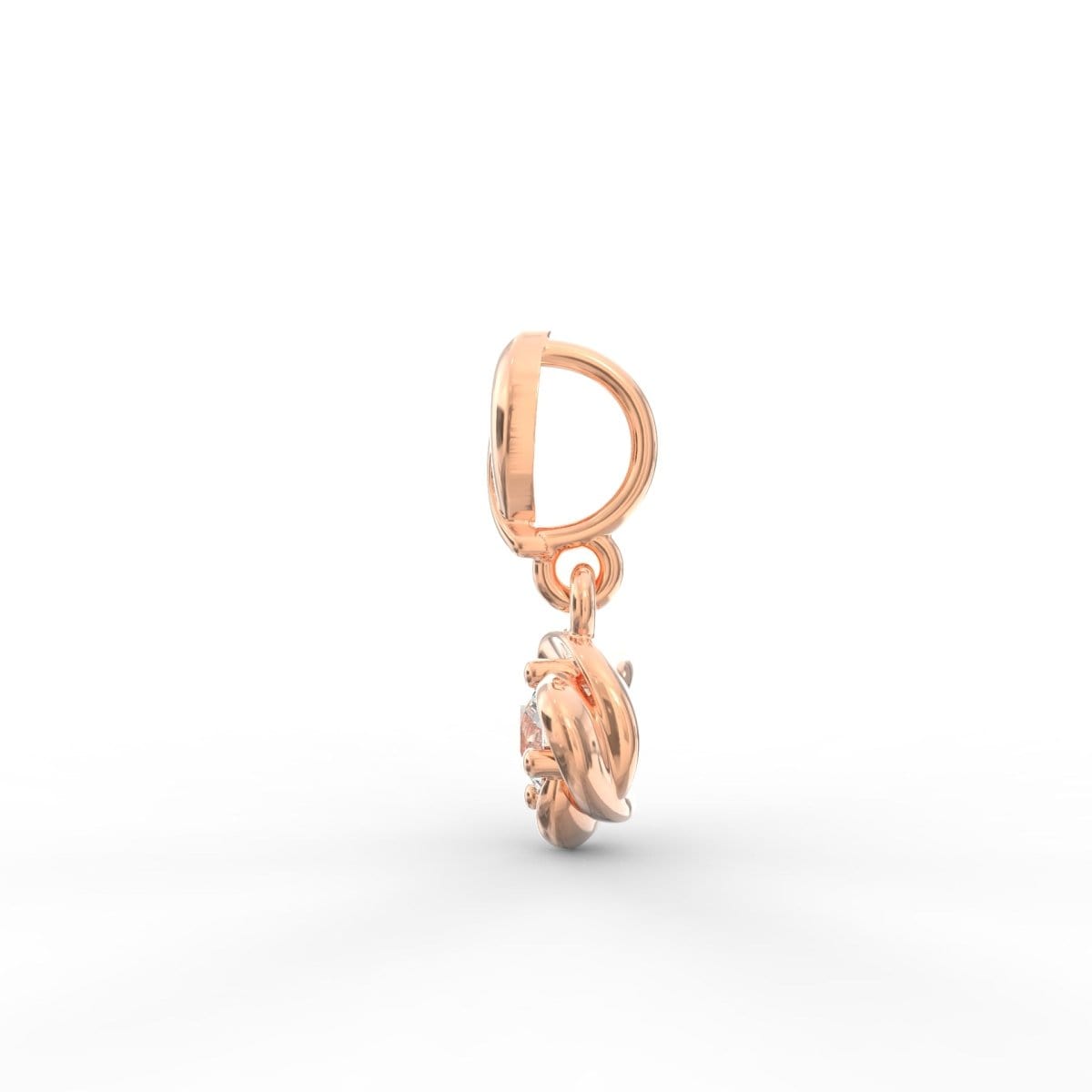Radiant Elegance: Swirling Gold Solitaire Pendant with Lab-Grown Diamond