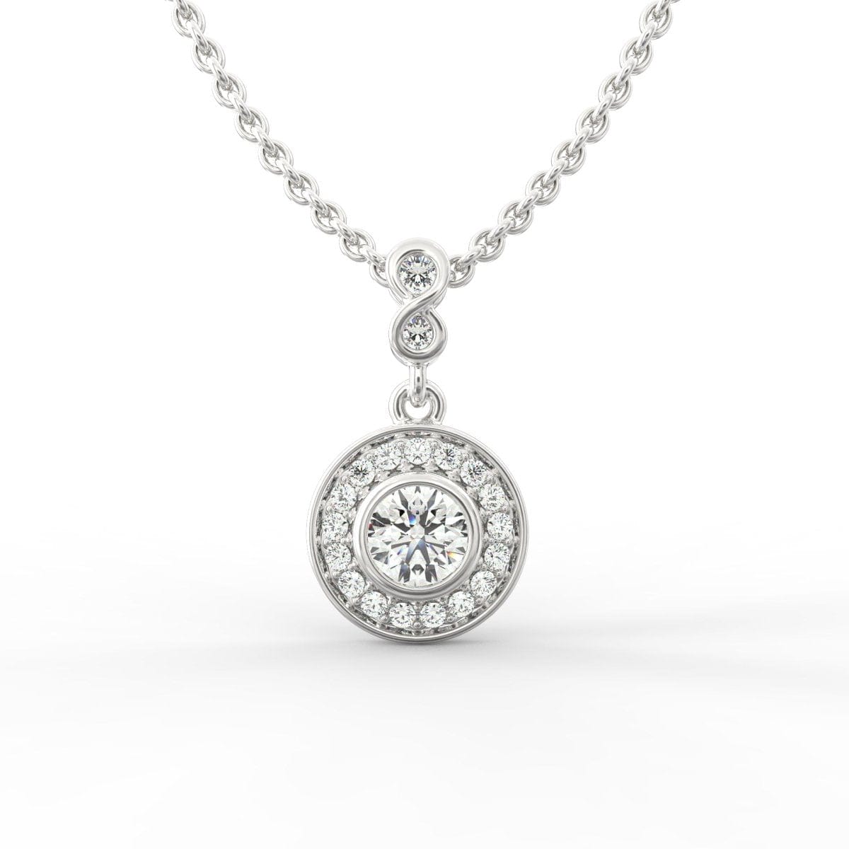 Elaria Halo Solitaire Diamond Pendant