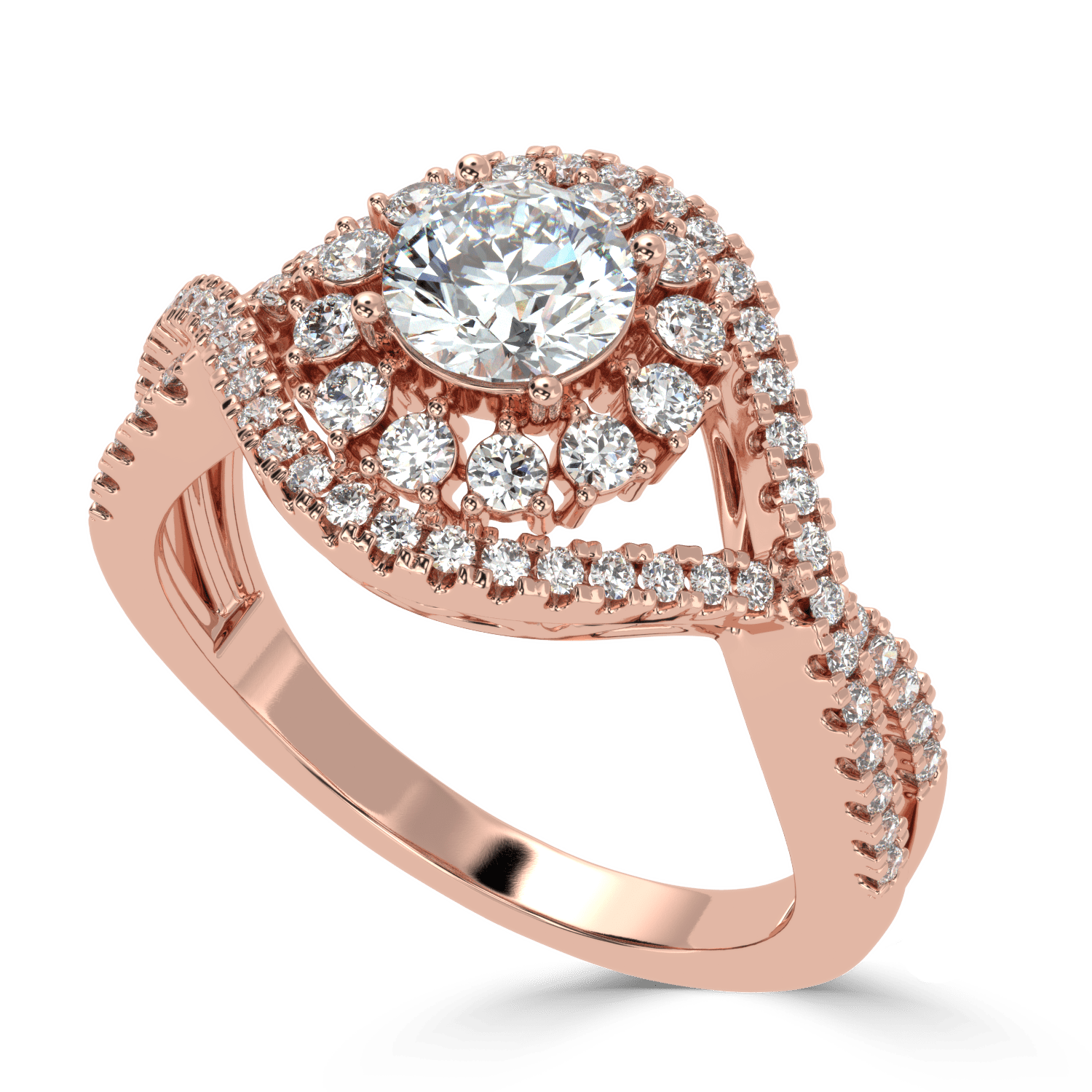 Radiant Crossroads: Solitaire Diamond Ring - Ayanika