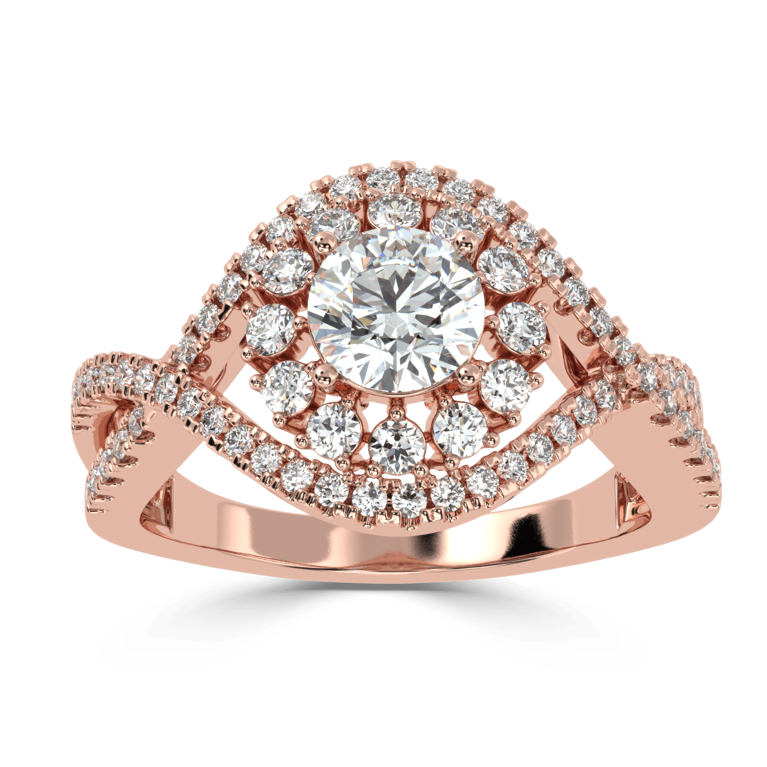 Radiant Crossroads: Solitaire Diamond Ring - Ayanika