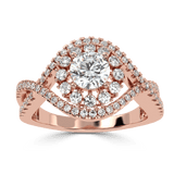 Radiant Crossroads: Solitaire Diamond Ring - Ayanika